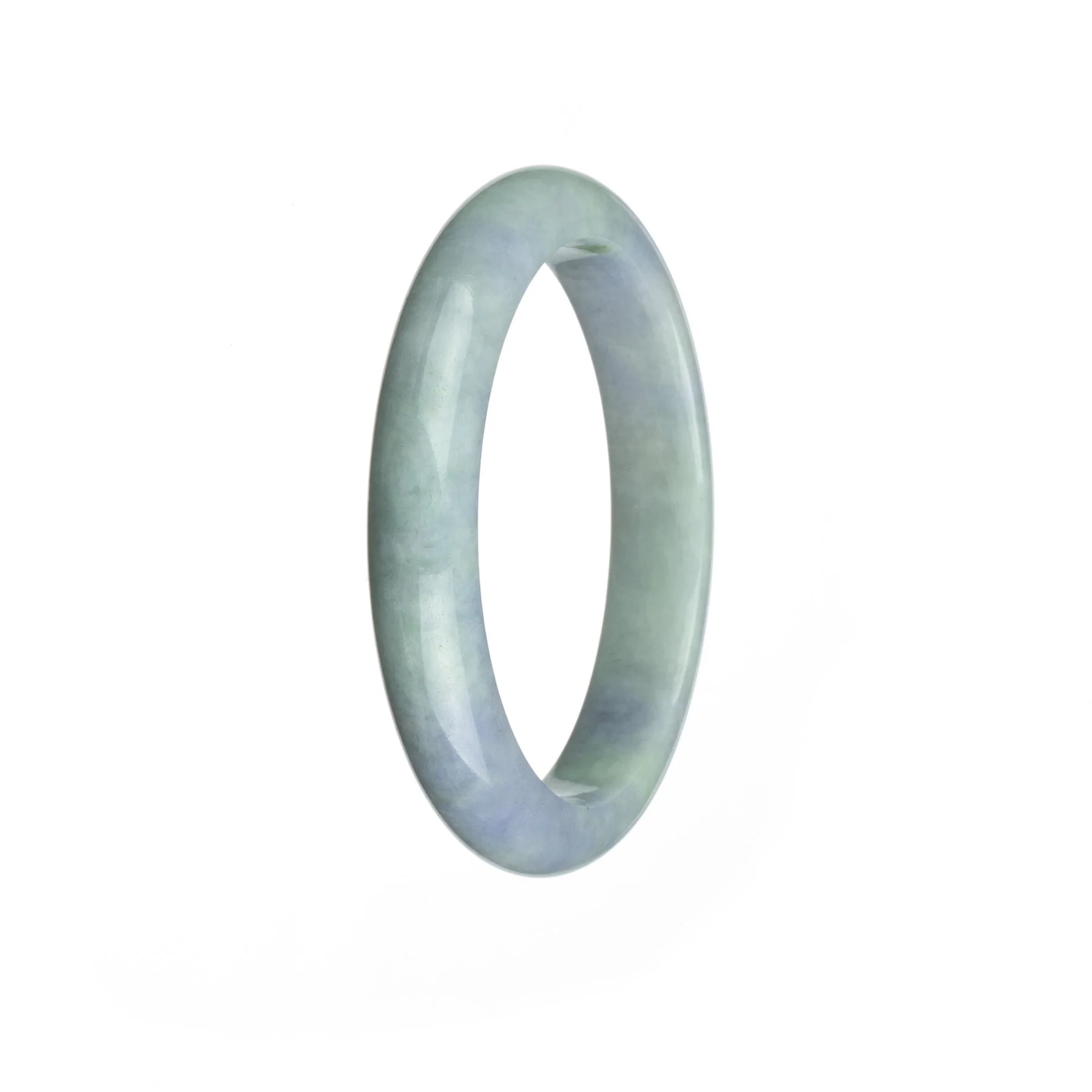 Real Grade A Lavender Traditional Jade Bracelet - 57mm Semi Round - Image 2