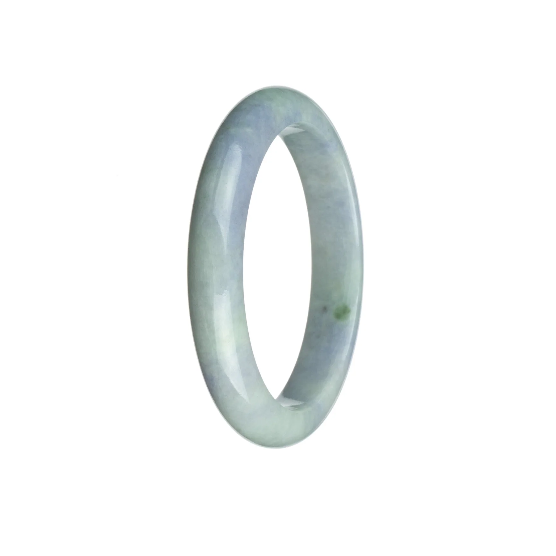 Real Grade A Lavender Traditional Jade Bracelet - 57mm Semi Round - Image 3