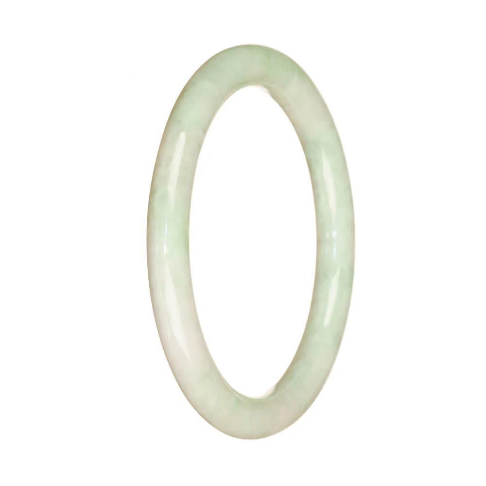 Real Natural White Traditional Jade Bangle - 58mm Half Moon