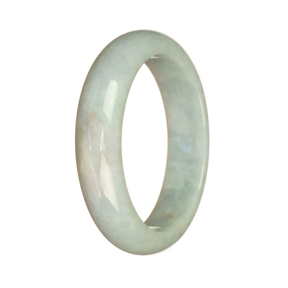 Genuine Grade A Greyish Lavender Jadeite Jade Bangle - 55mm Half Moon