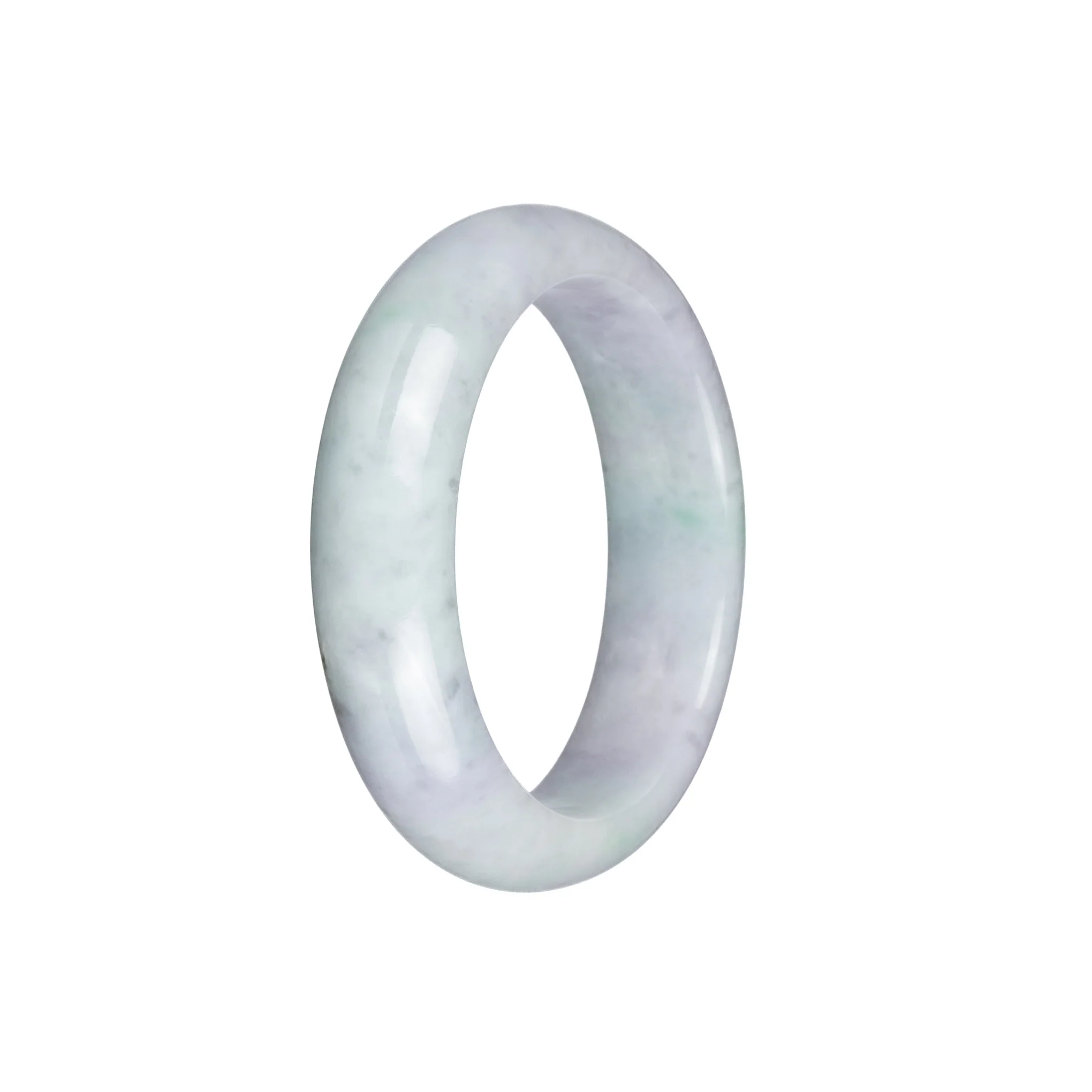 Genuine Grade A Light Green and Lavender Jade Bracelet - 53mm Half Moon - Image 2