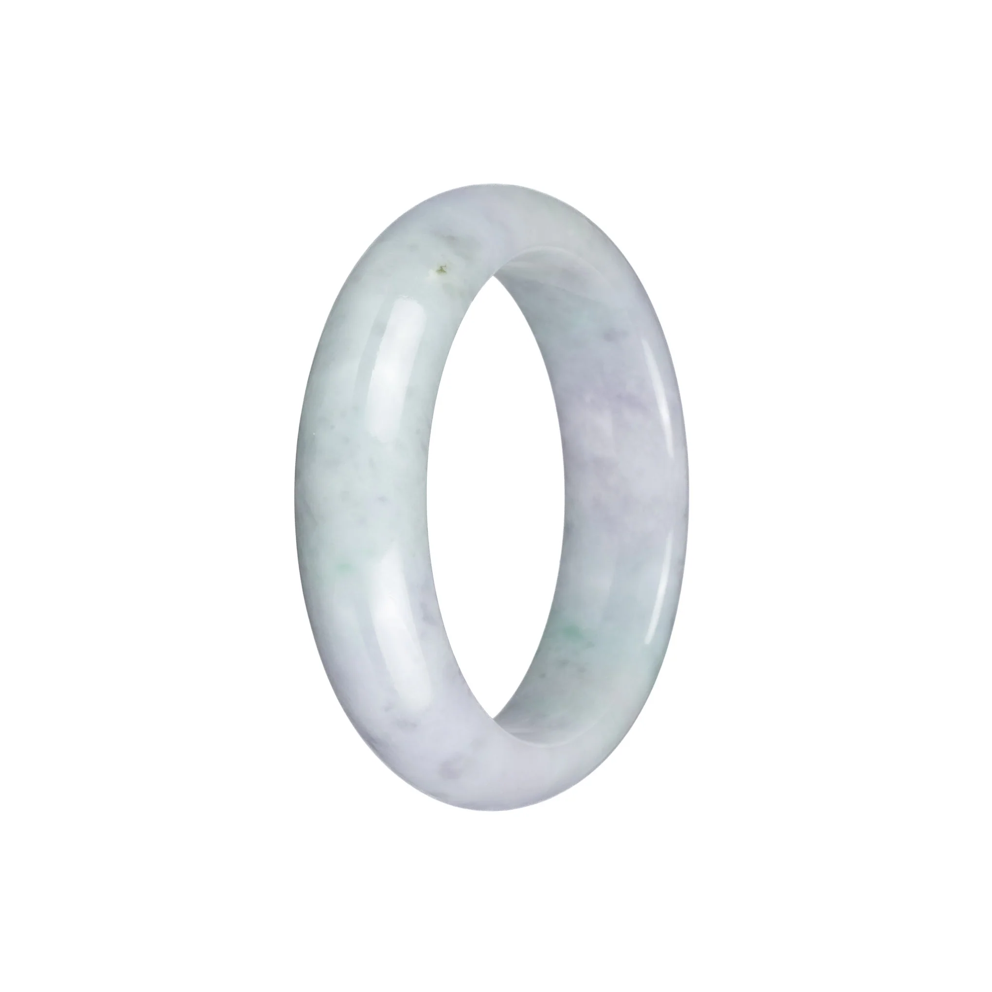 Genuine Grade A Light Green and Lavender Jade Bracelet - 53mm Half Moon - Image 3