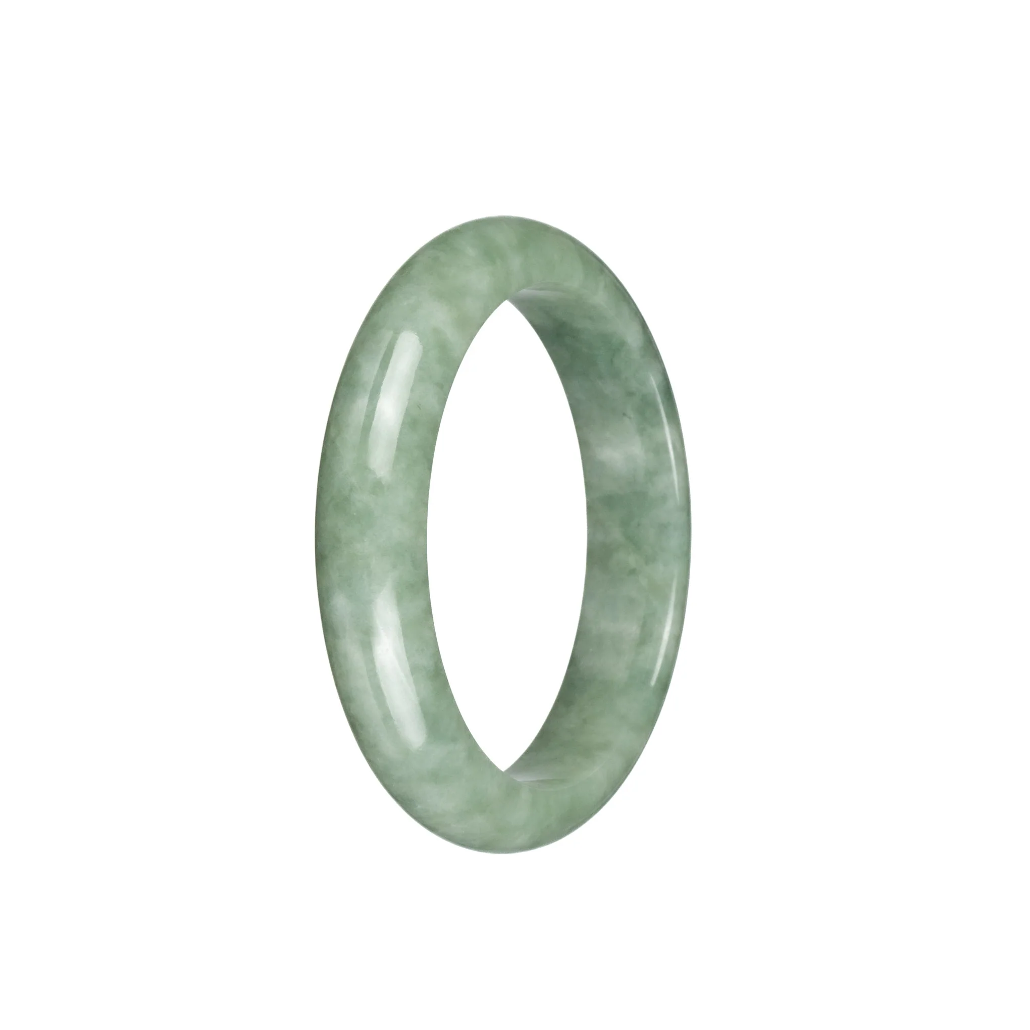 Authentic Grade A Green Jadeite Jade Bracelet - 53mm Half Moon - Image 2