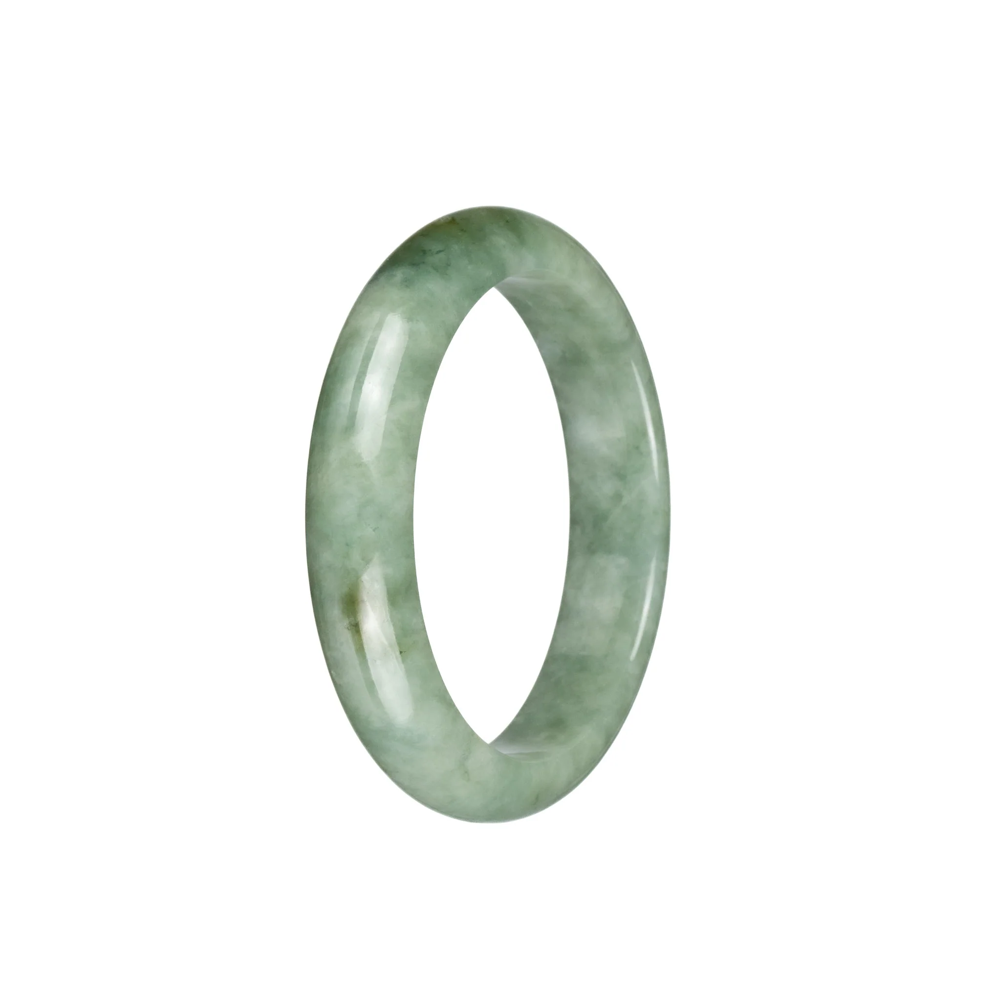 Authentic Grade A Green Jadeite Jade Bracelet - 53mm Half Moon - Image 3