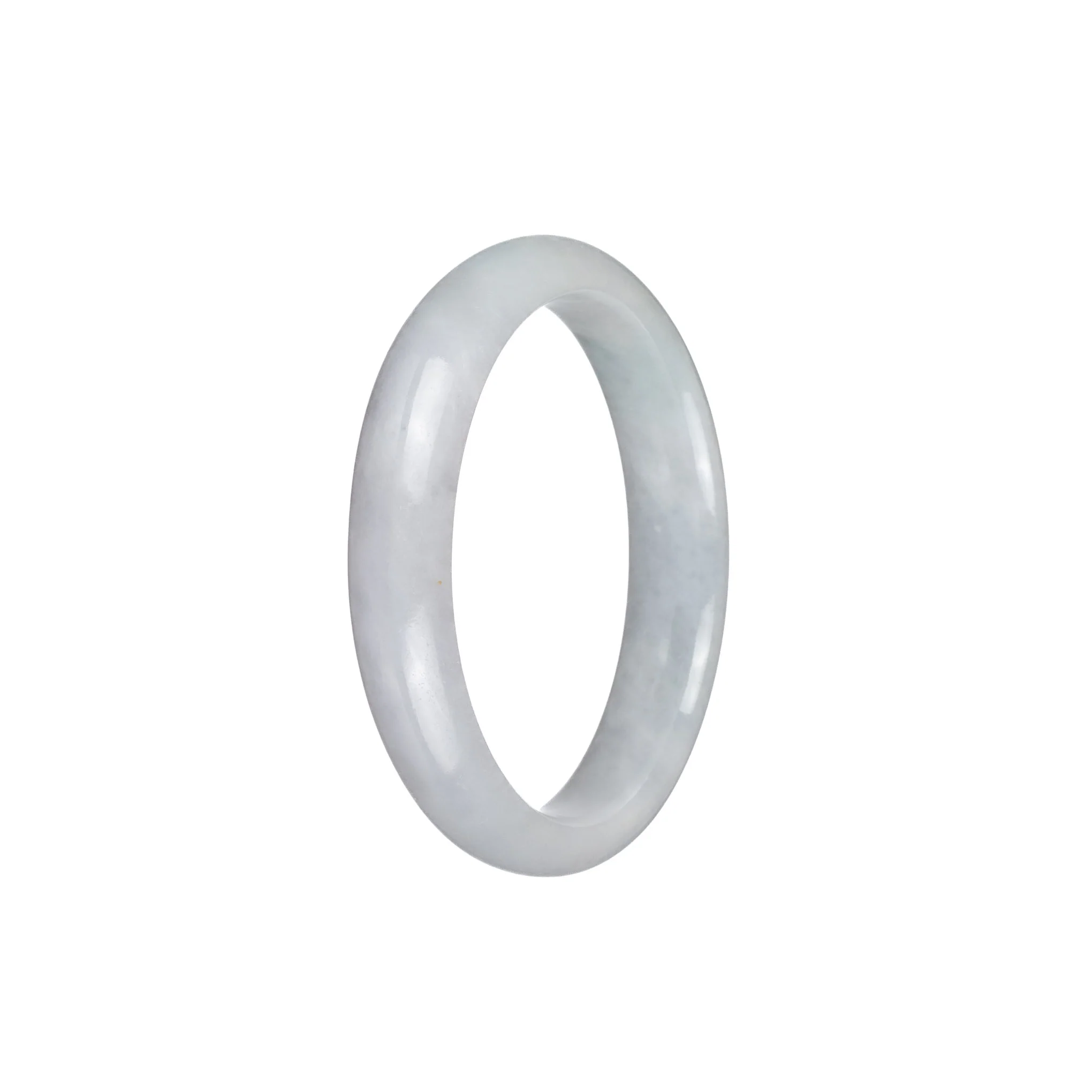 Genuine Grade A White Traditional Jade Bracelet - 52mm Half Moon - Image 2
