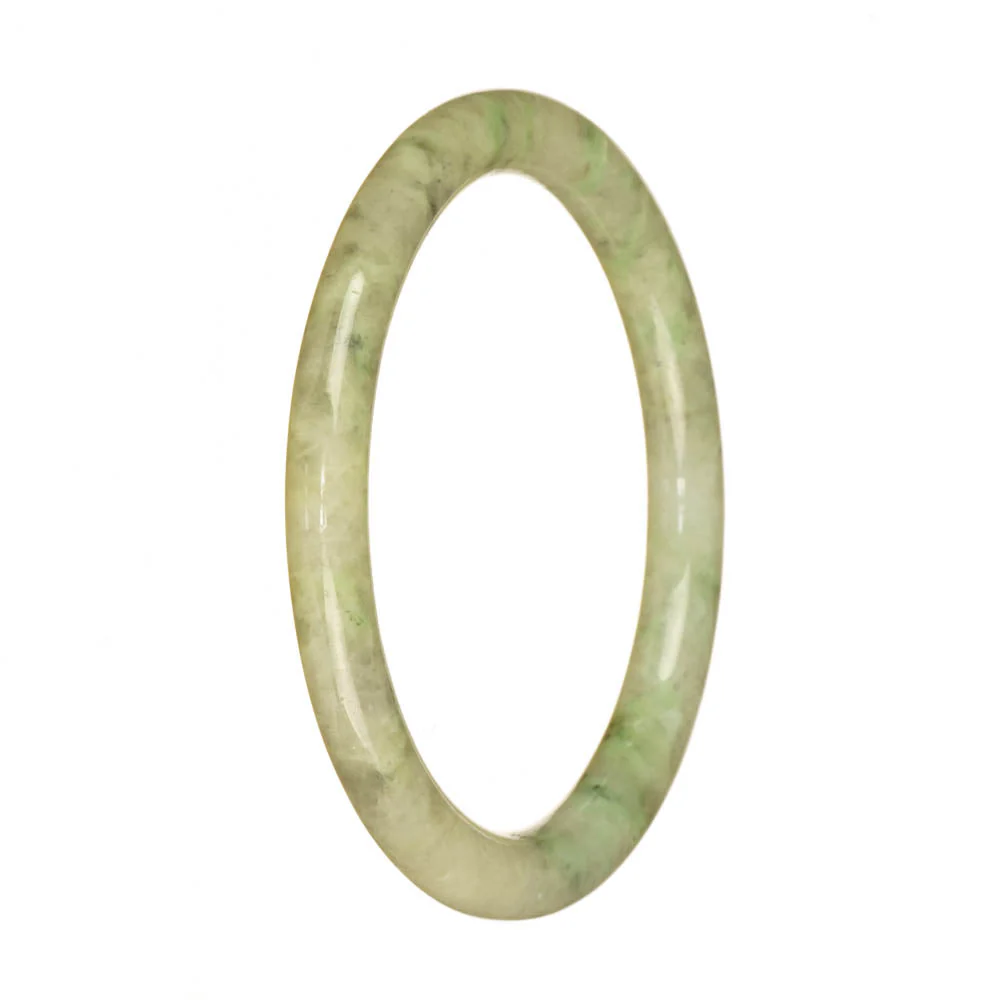 Genuine Type A Pale Green Pattern Jadeite Jade Bracelet - 60mm Petite Round - Image 3