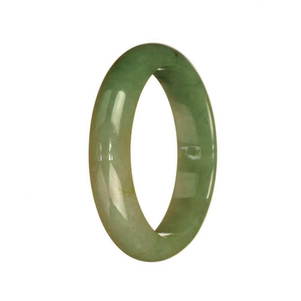 Authentic Natural Green Jadeite Jade Bracelet - 51mm Half Moon - Image 2