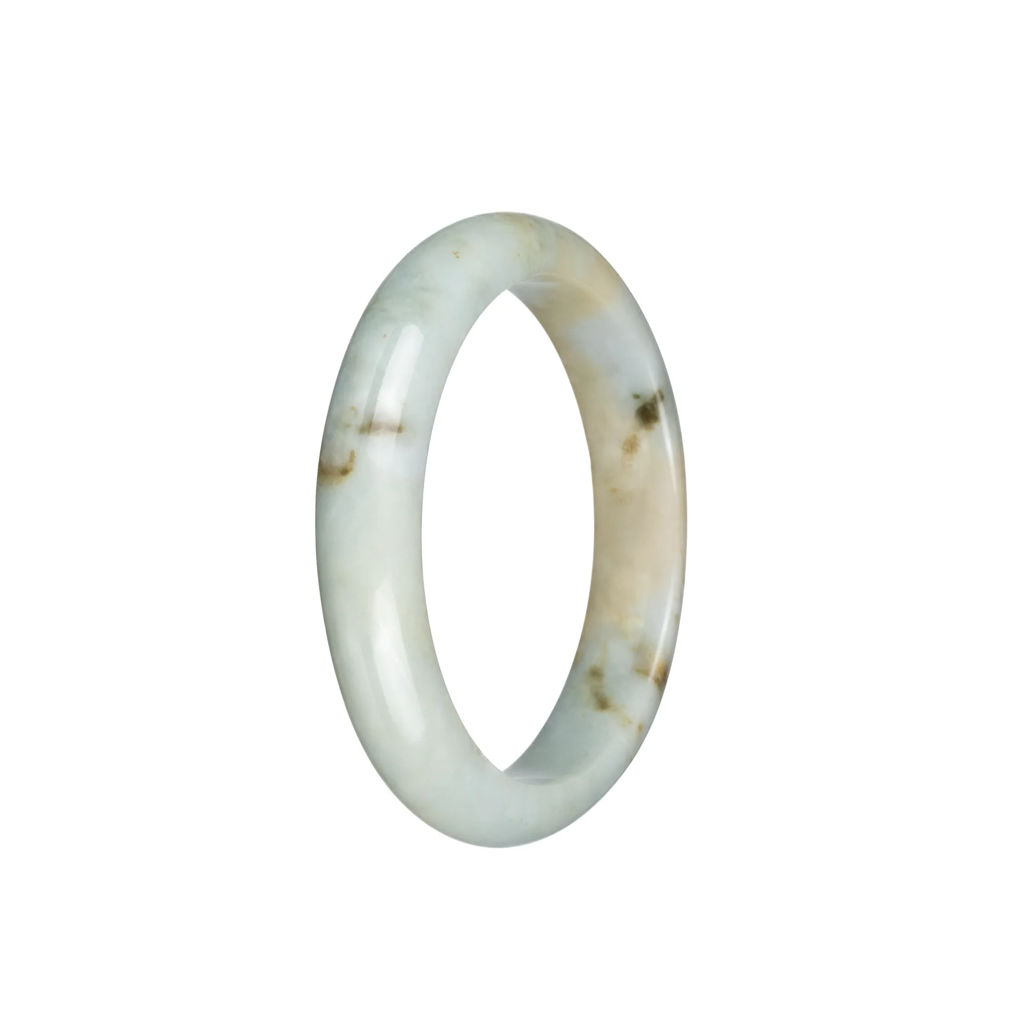 Genuine Grade A Pale Green Burmese Jade Bangle Bracelet - 54mm Half Moon - Image 3