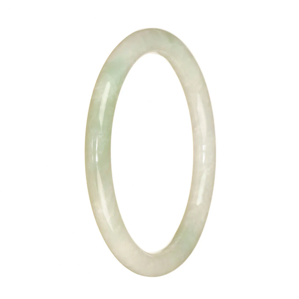 Genuine Type A Pale Green Jade Bangle - 60mm Petite Round