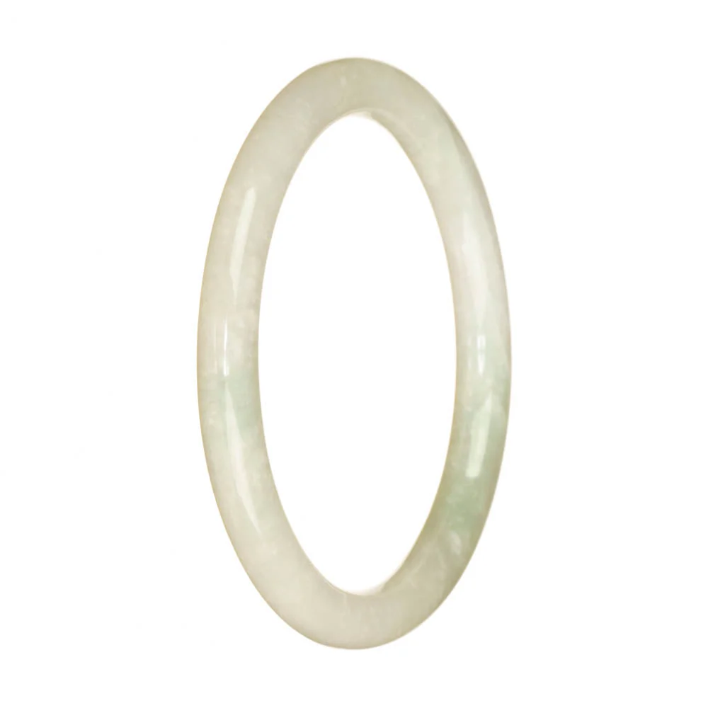 Genuine Type A Pale Green Jade Bangle - 60mm Petite Round - Image 2