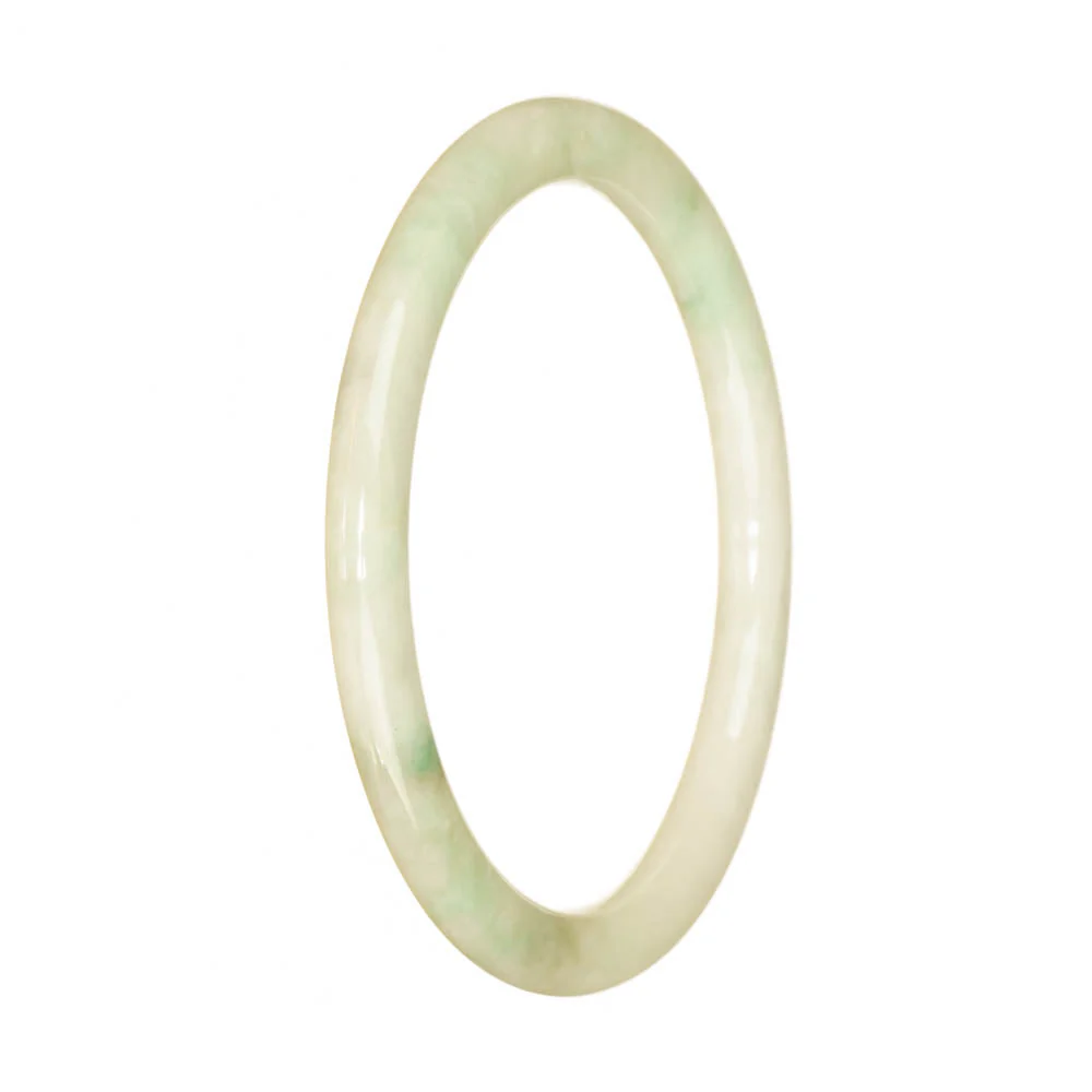 Genuine Grade A Light Green Burmese Jade Bangle - 60mm Petite Round - Image 2