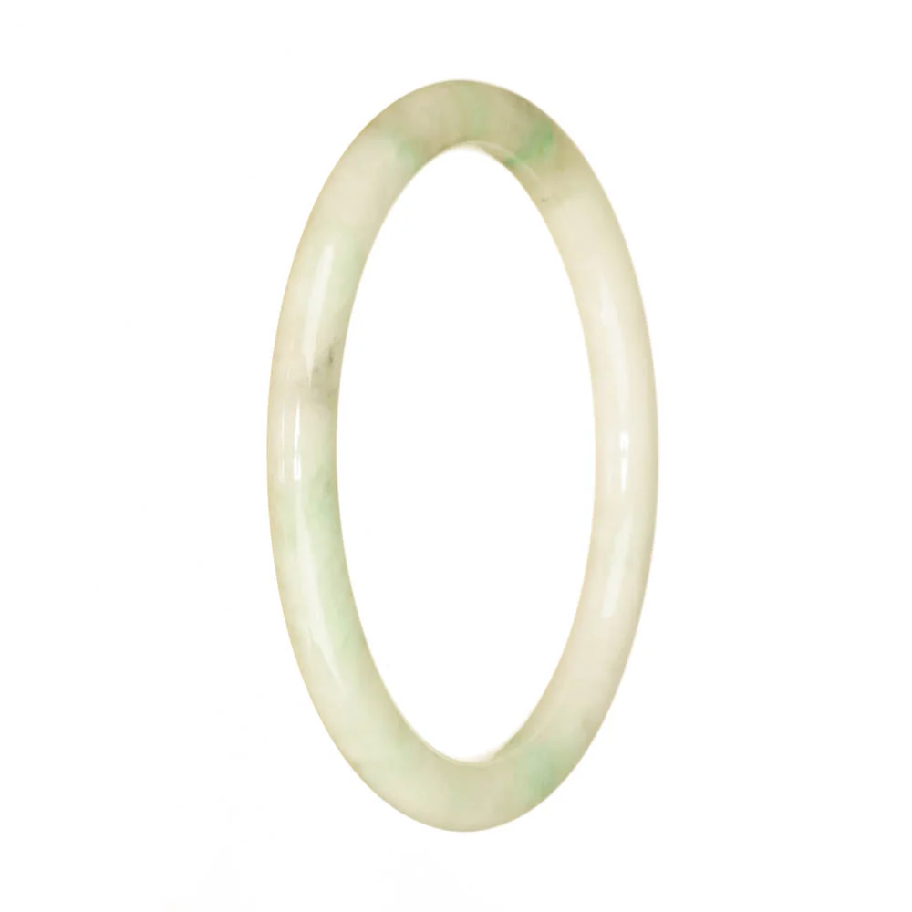 Genuine Grade A Light Green Burmese Jade Bangle - 60mm Petite Round - Image 3