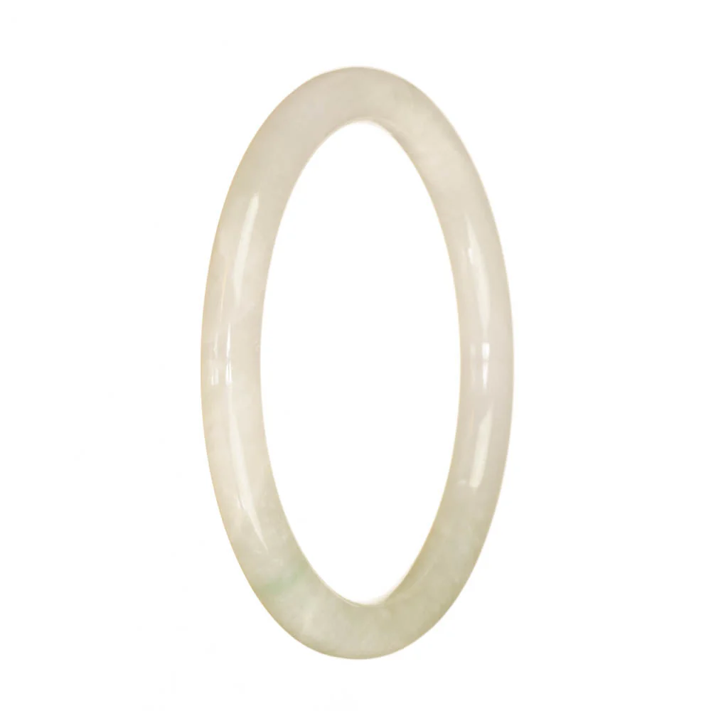 Authentic Grade A White Traditional Jade Bangle Bracelet - 61mm Petite Round