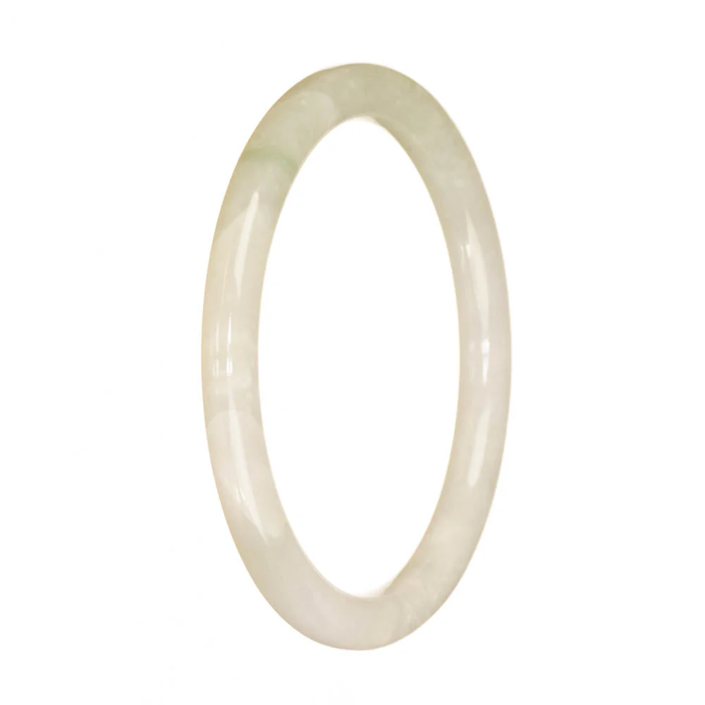 Authentic Grade A White Traditional Jade Bangle Bracelet - 61mm Petite Round - Image 2