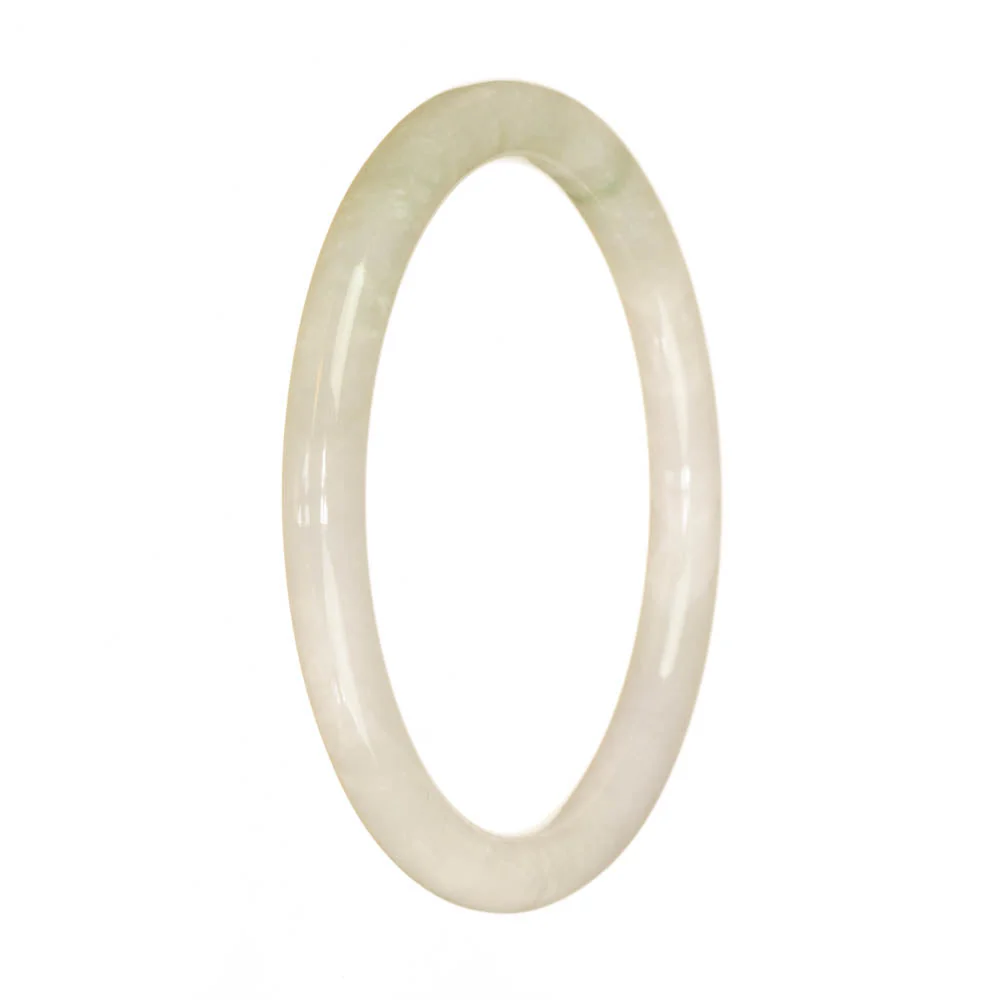Authentic Grade A White Traditional Jade Bangle Bracelet - 61mm Petite Round - Image 3