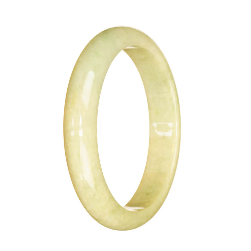 Genuine Natural Light Green Jadeite Jade Bracelet - 59mm Half Moon - Image 2