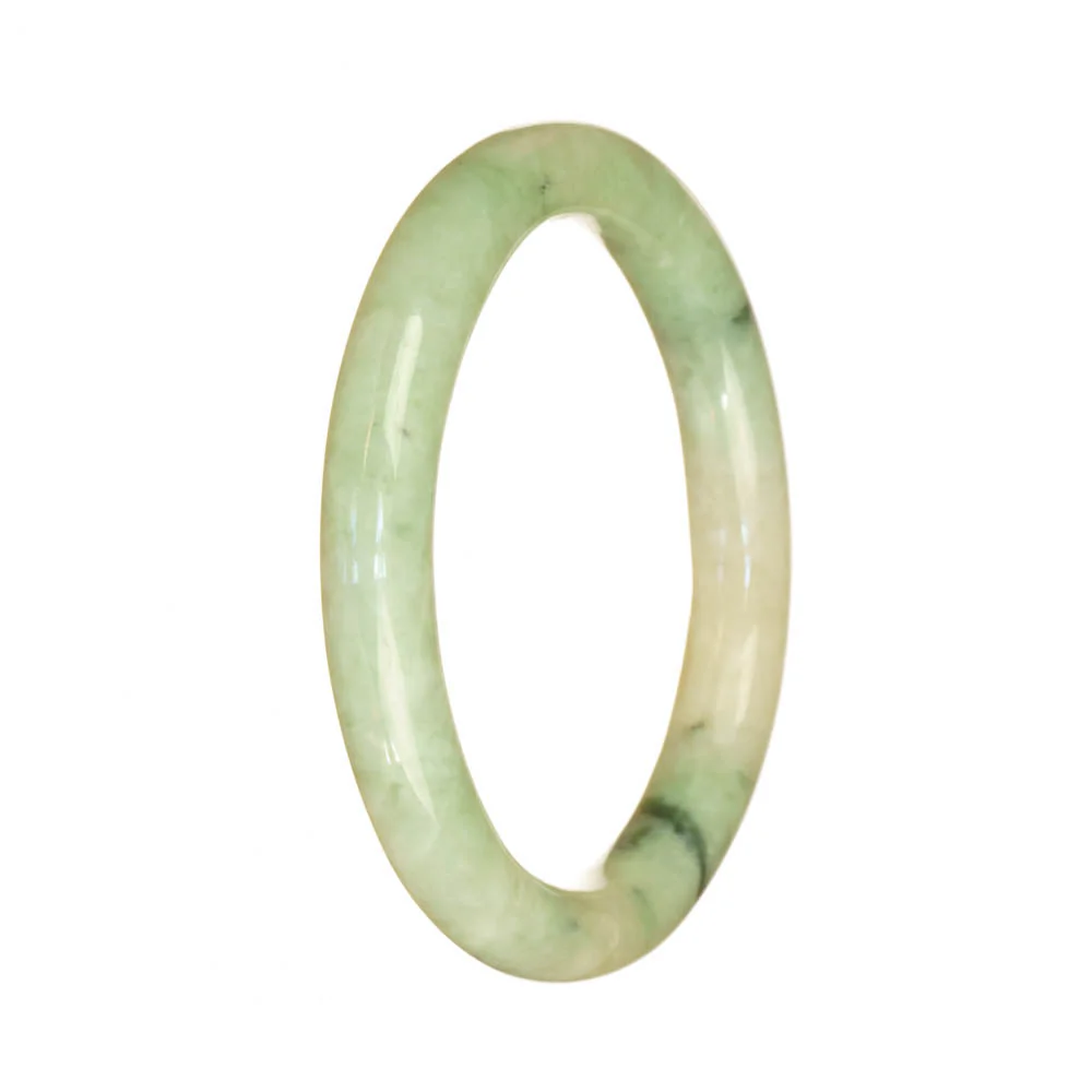 Certified Grade A Light Green Jade Bangle Bracelet - 55mm Petite Round - Image 2