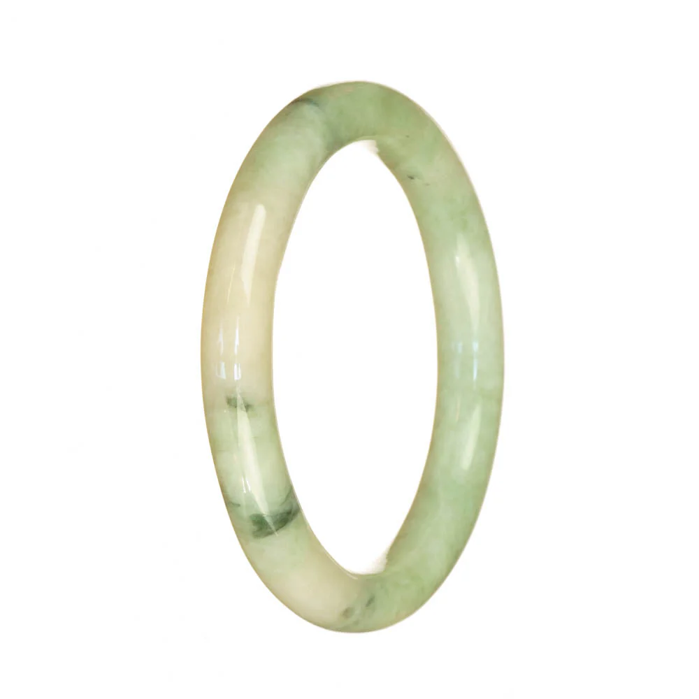 Certified Grade A Light Green Jade Bangle Bracelet - 55mm Petite Round - Image 3