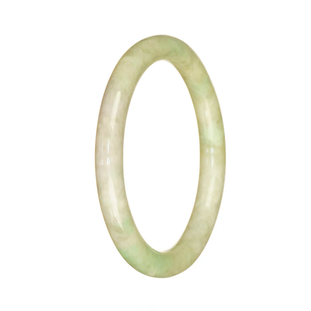 Authentic Natural Pale Green Jadeite Bangle Bracelet - 55mm Petite Round