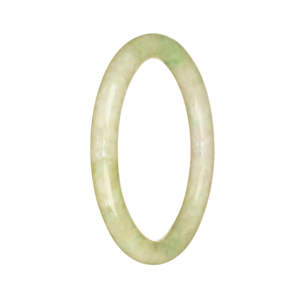Authentic Natural Pale Green Jadeite Bangle Bracelet - 55mm Petite Round - Image 2
