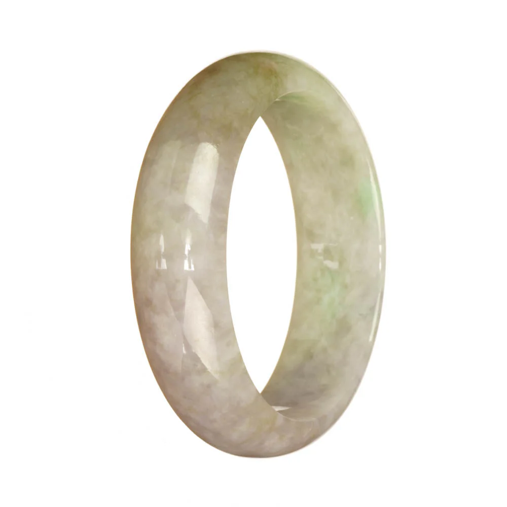 Genuine Natural Light Green and Lavender Jadeite Bangle - 62mm Half Moon