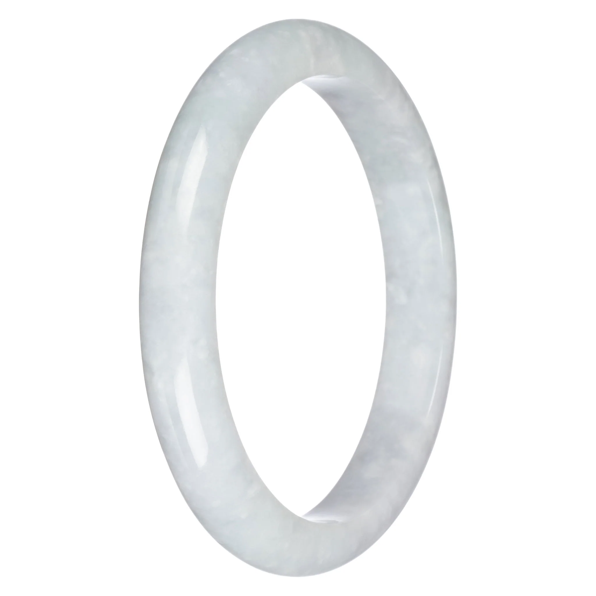 Real Type A Pale Green Burma Jade Bangle Bracelet - 78mm Half Moon - Image 4