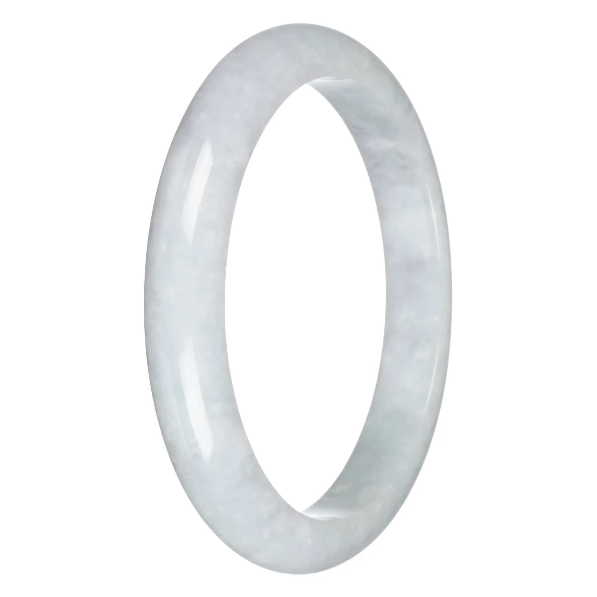 Real Type A Pale Green Burma Jade Bangle Bracelet - 78mm Half Moon - Image 5