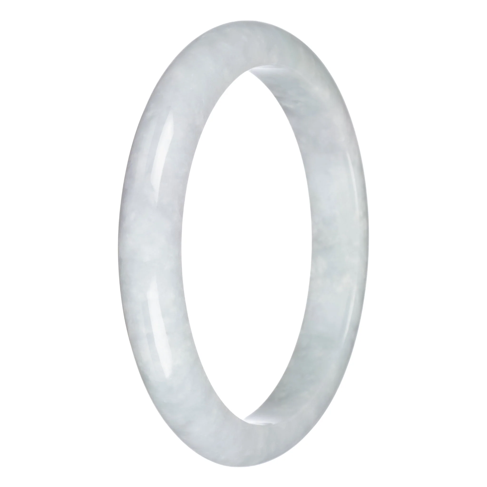 Real Type A Pale Green Burma Jade Bangle Bracelet - 78mm Half Moon - Image 6