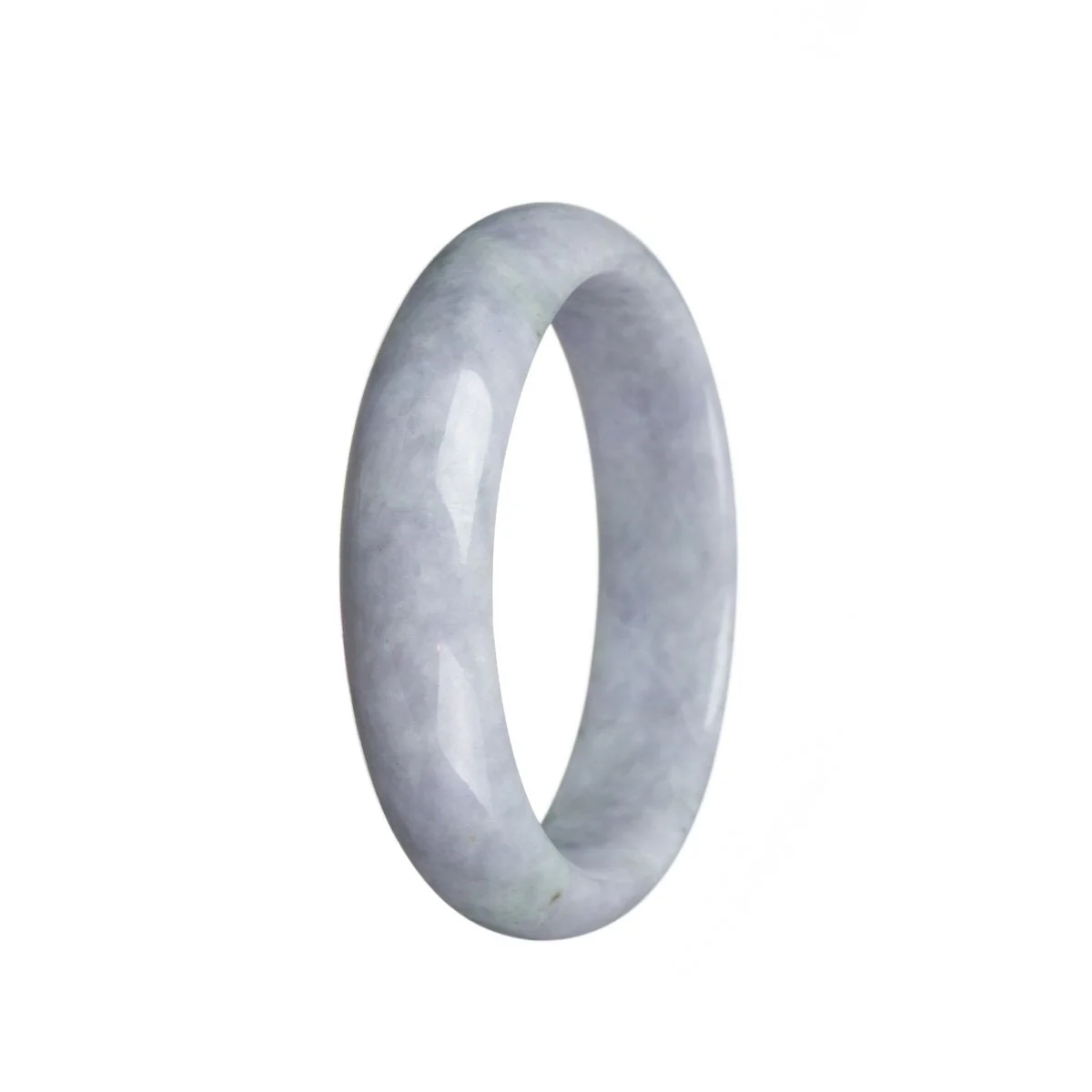 Real Type A Lavender Jadeite Jade Bracelet - 62mm Half Moon - Image 2
