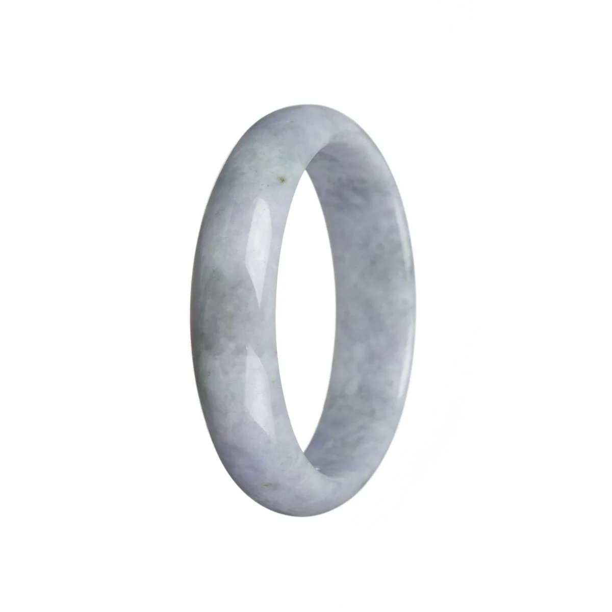 Real Type A Lavender Jadeite Jade Bracelet - 62mm Half Moon - Image 3