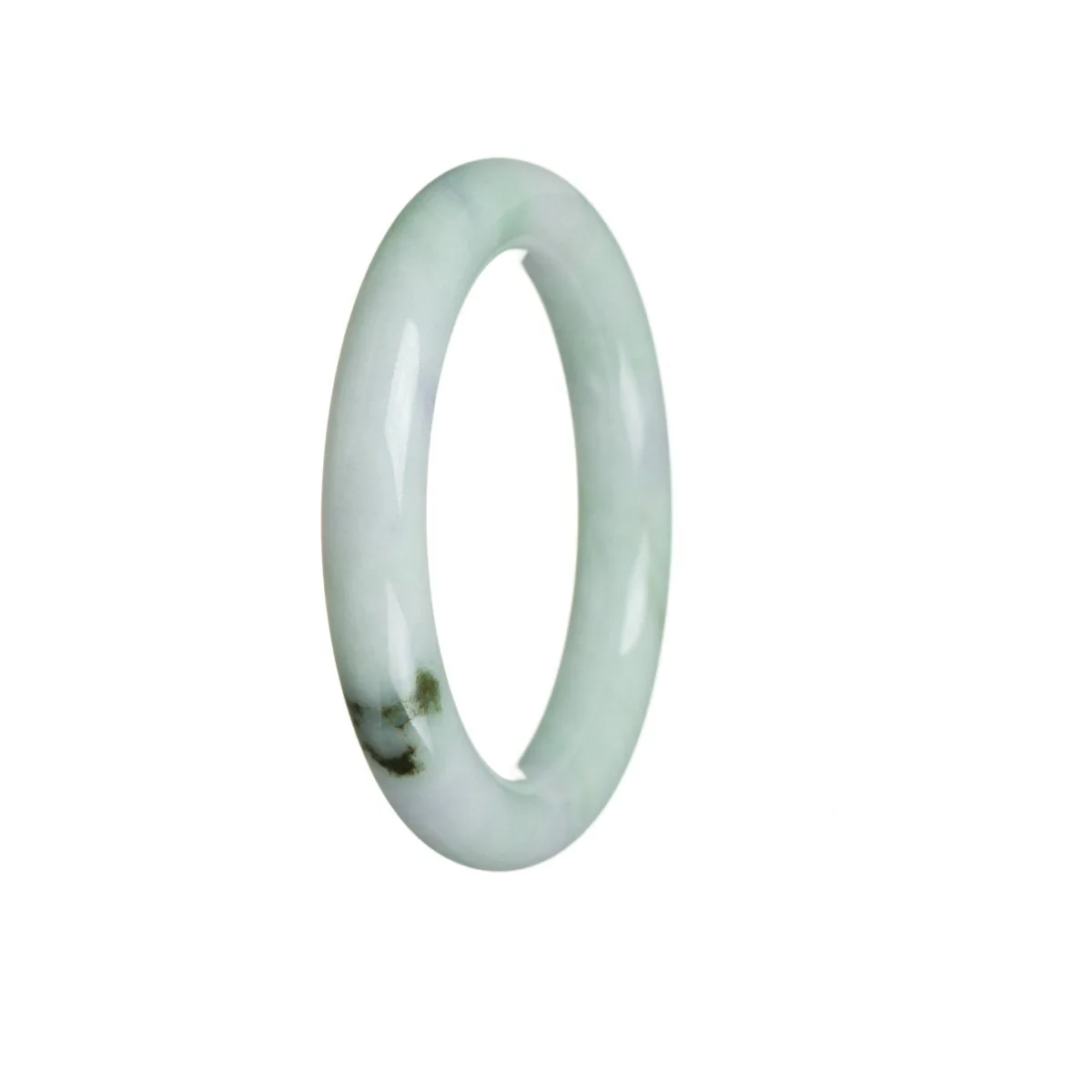 Authentic Type A Green with lavender Burma Jade Bangle - 51mm Round