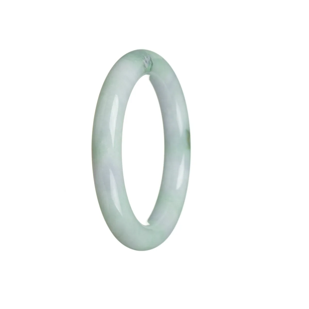 Authentic Type A Green with lavender Burma Jade Bangle - 51mm Round - Image 2