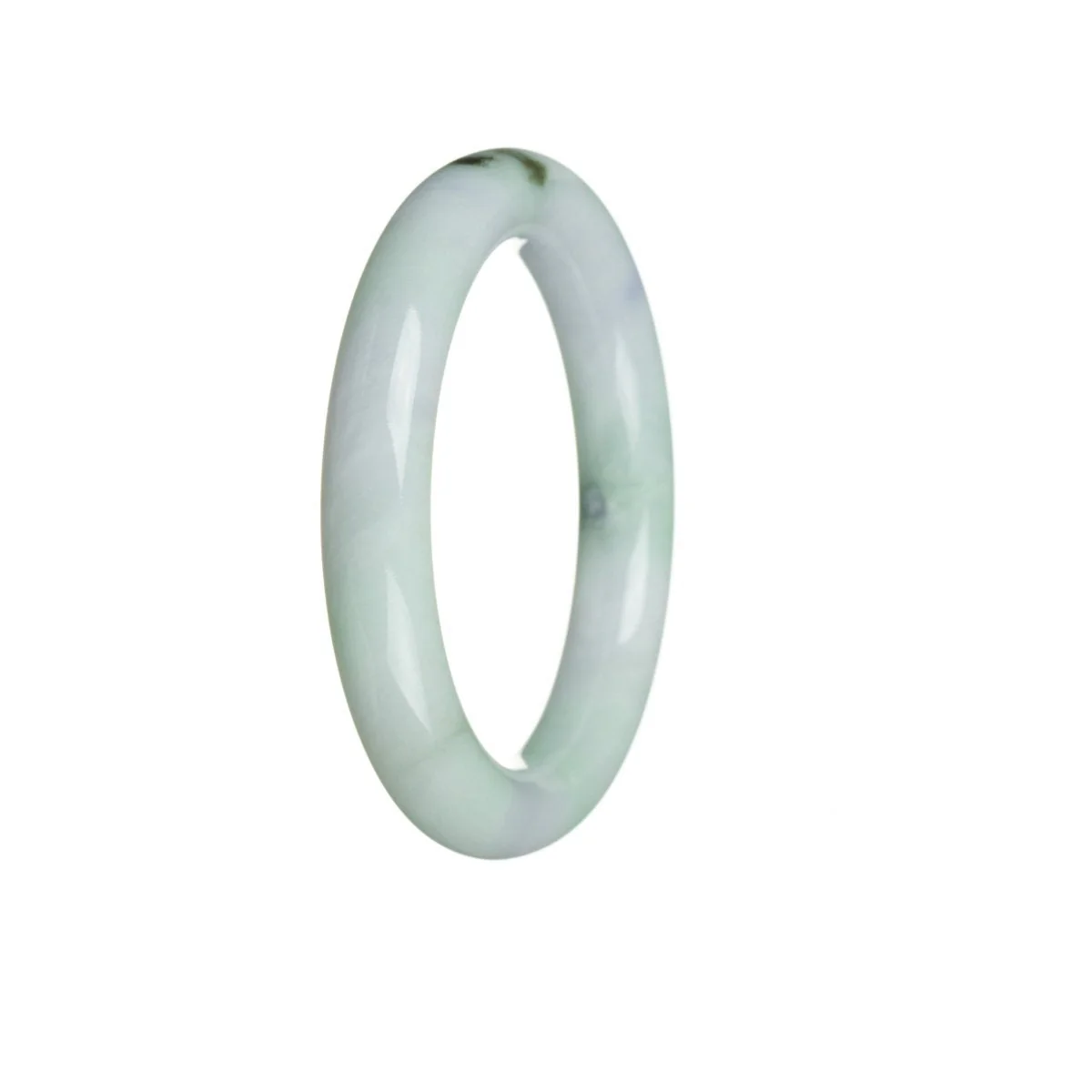 Authentic Type A Green with lavender Burma Jade Bangle - 51mm Round - Image 3