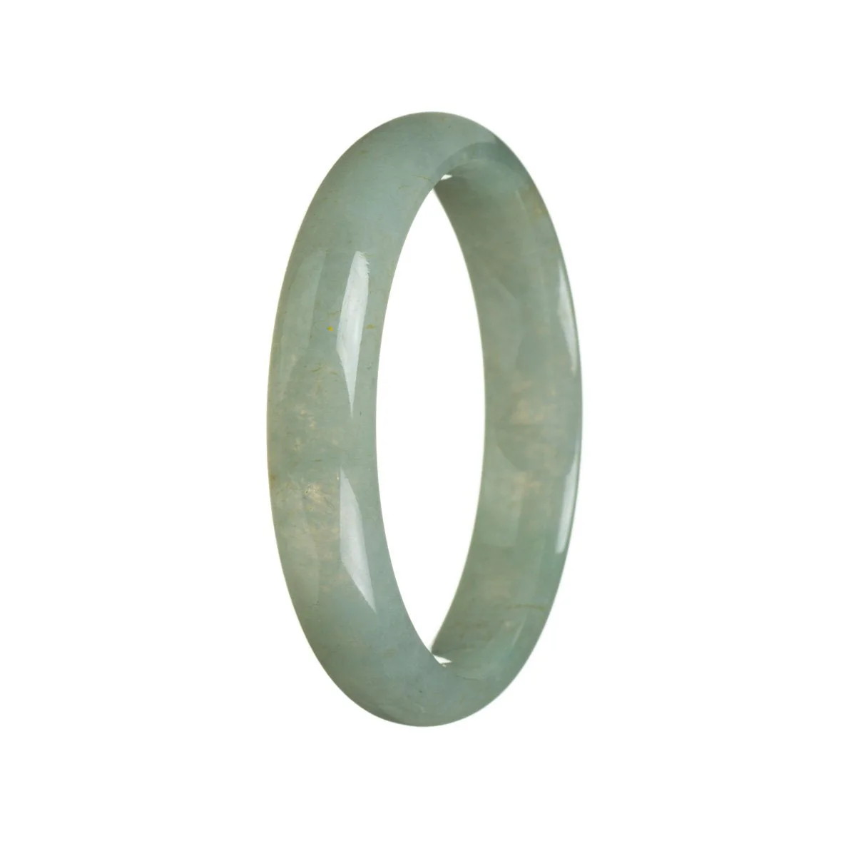 Certified Grade A Grey Traditional Jade Bangle - 56mm Half Moon - Image 3