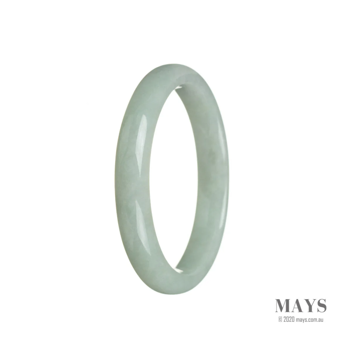 Real Untreated Light green Jade Bracelet - 57mm Semi Round - Image 2