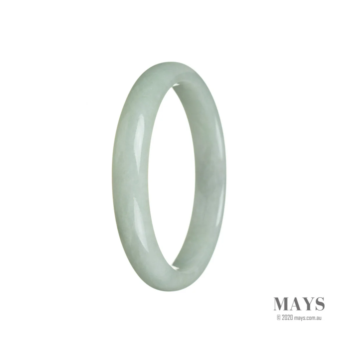 Real Untreated Light green Jade Bracelet - 57mm Semi Round - Image 3