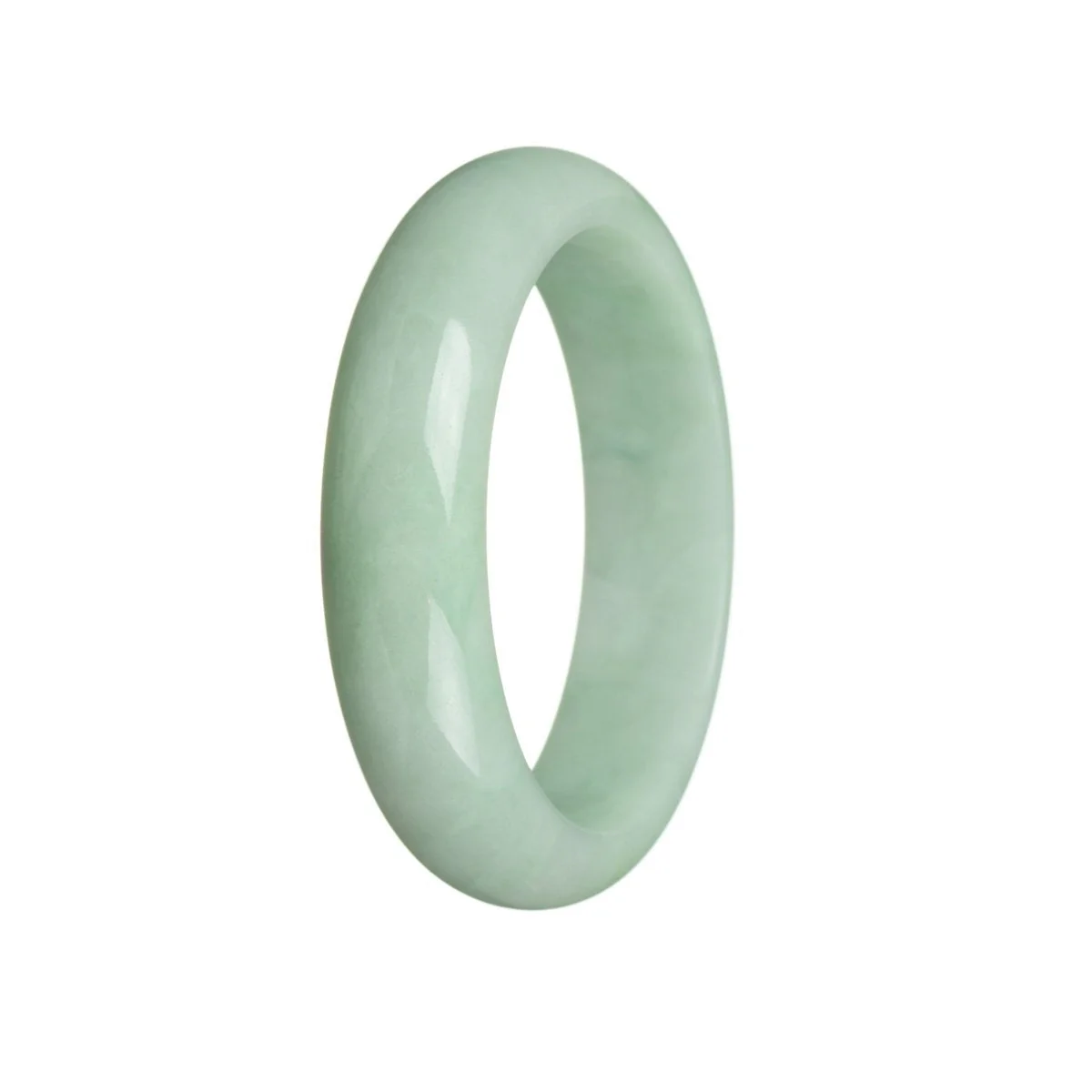 Authentic Untreated Light green Jadeite Jade Bangle - 58mm Half Moon