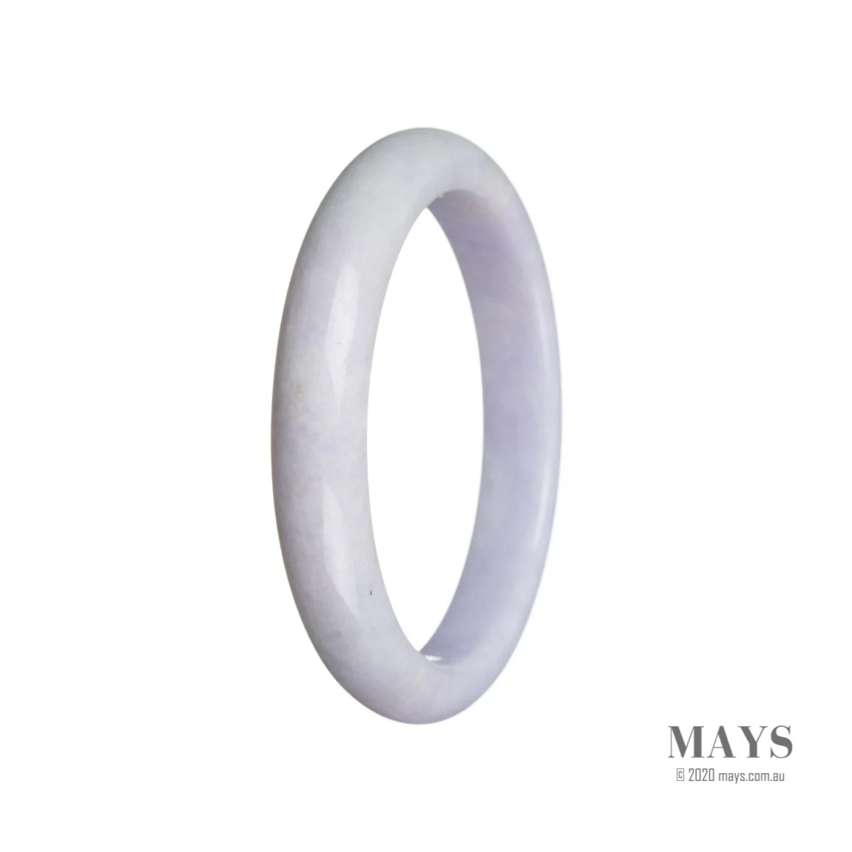 Genuine Grade A Lavender Traditional Jade Bangle - 59mm Semi Round