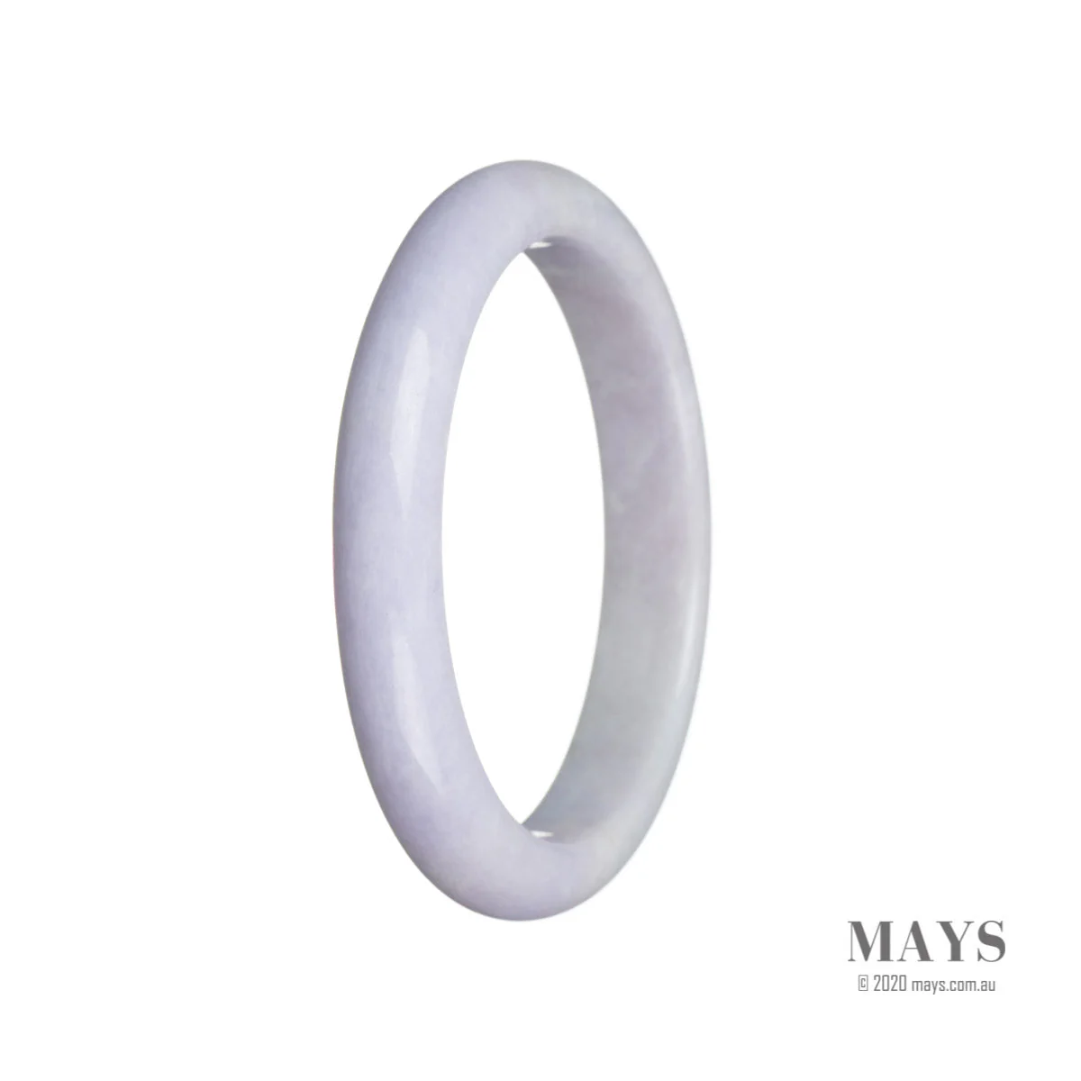 Genuine Grade A Lavender Traditional Jade Bangle - 59mm Semi Round - Image 2