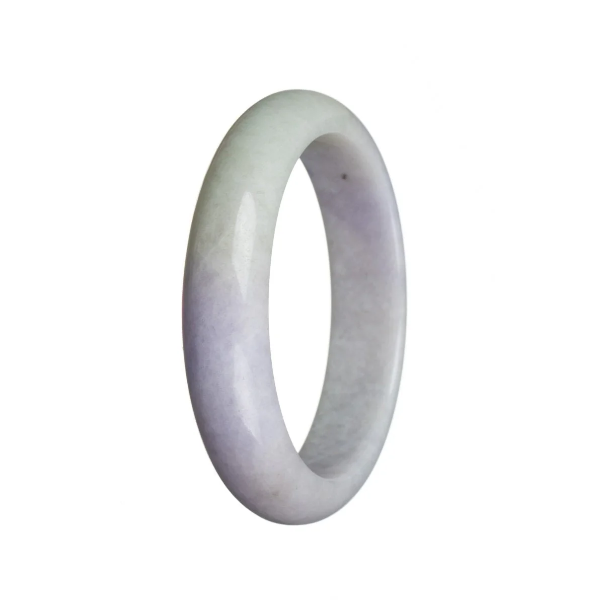 Authentic Grade A Lavender with hints of green Traditional Jade Bracelet - 55mm Semi Round - Image 2