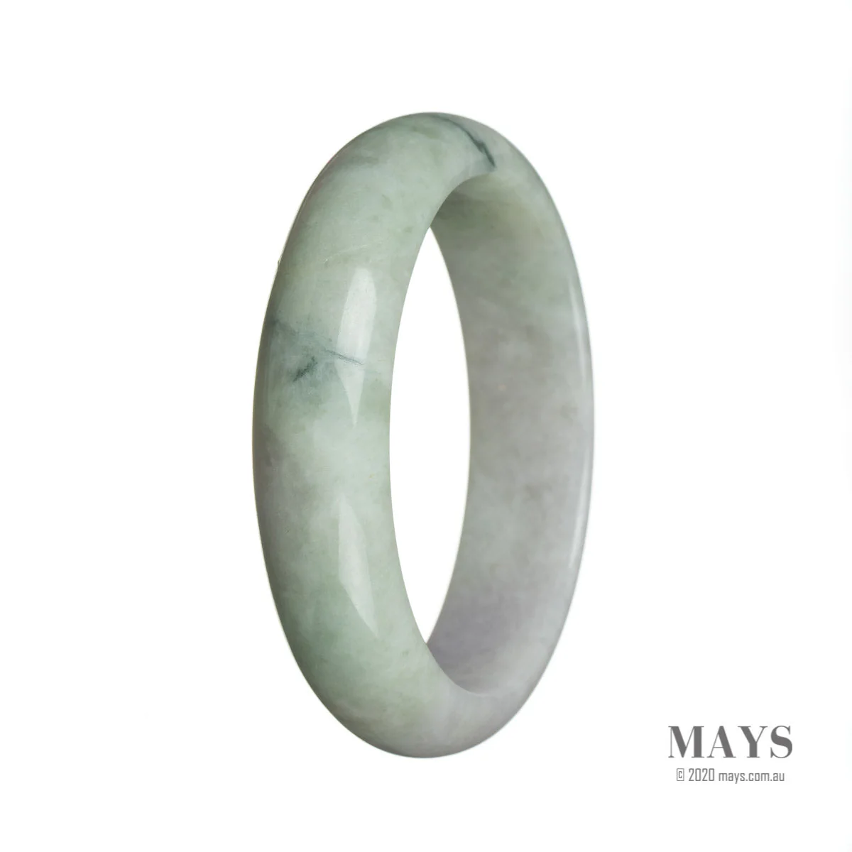 Genuine Type A Green with slight lavender Jadeite Bracelet - 58mm Half Moon - Image 2