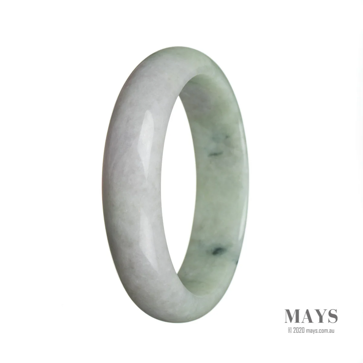 Genuine Type A Green with slight lavender Jadeite Bracelet - 58mm Half Moon - Image 3