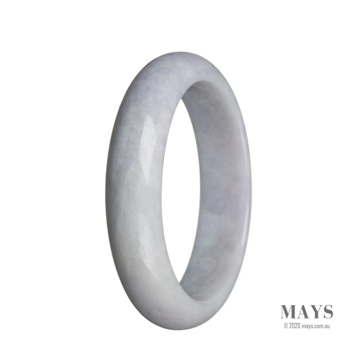 Genuine Grade A Pale lavender Jadeite Bangle Bracelet - 59mm Half Moon
