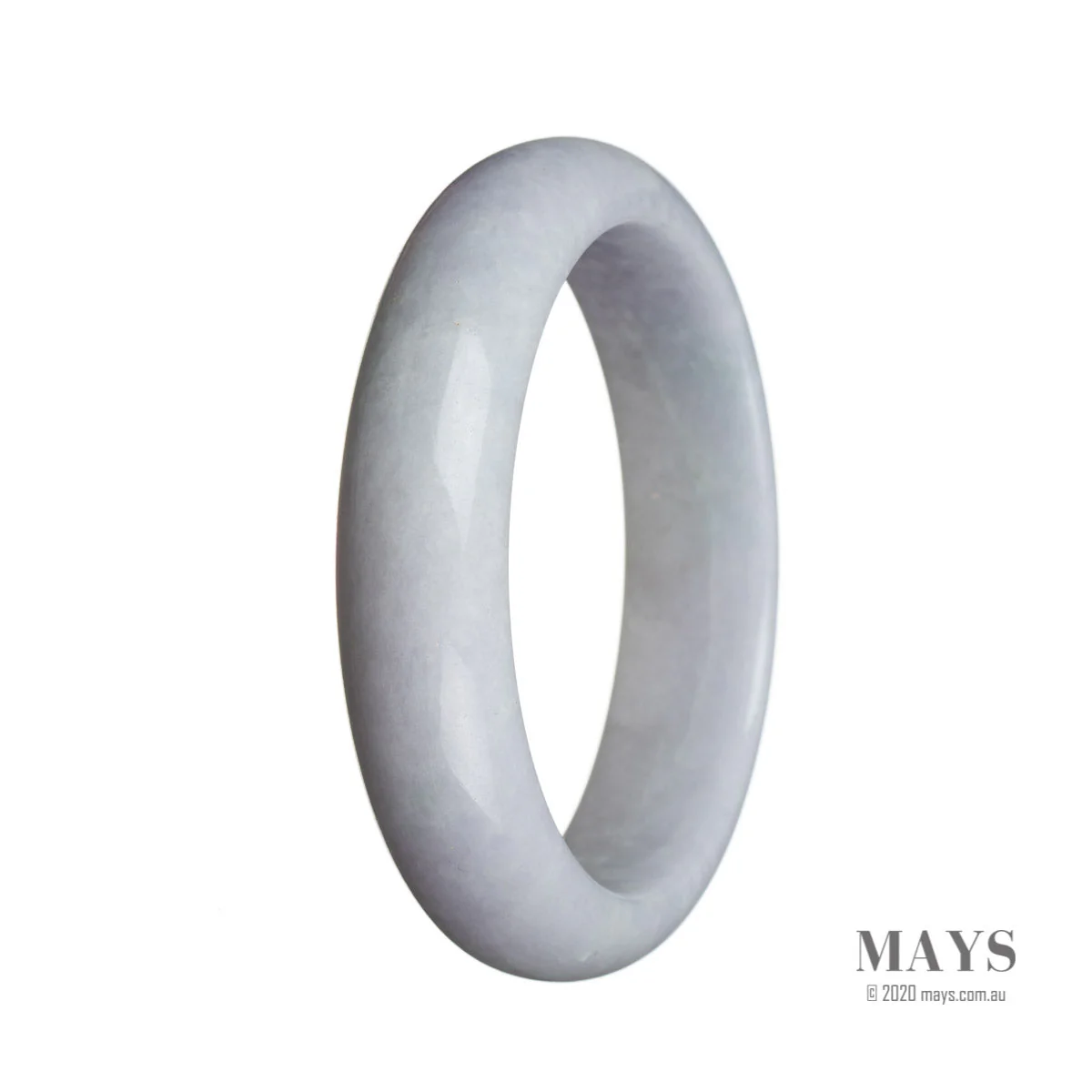 Genuine Grade A Pale lavender Jadeite Bangle Bracelet - 59mm Half Moon - Image 2