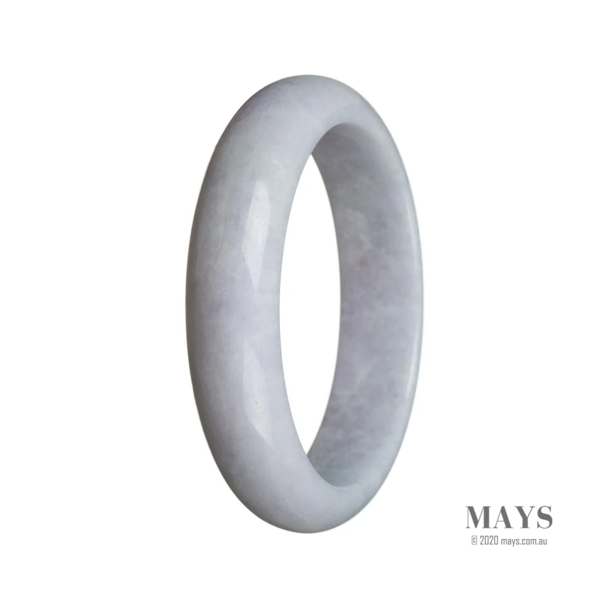 Genuine Grade A Pale lavender Jadeite Bangle Bracelet - 59mm Half Moon - Image 3