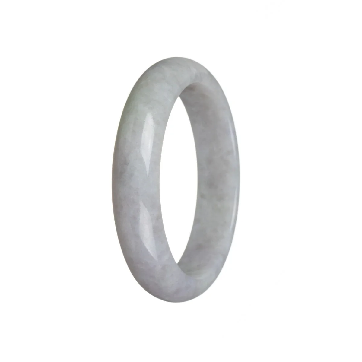 Genuine Grade A Lavender Jadeite Jade Bangle - 57mm Half Moon - Image 2