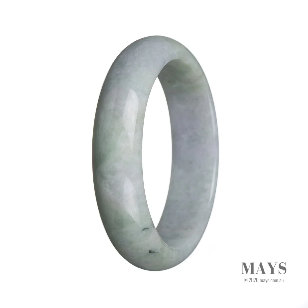 Genuine Grade A Light green Jadeite Bangle - 59mm Half Moon