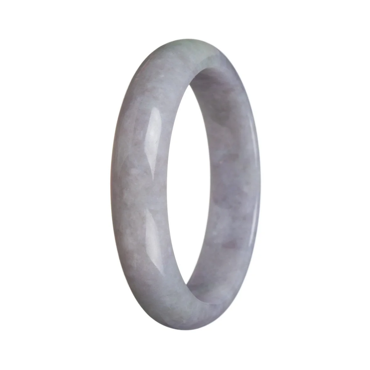 Genuine Untreated Lavender with hints of green Burmese Jade Bangle Bracelet - 61mm Half Moon - Image 2