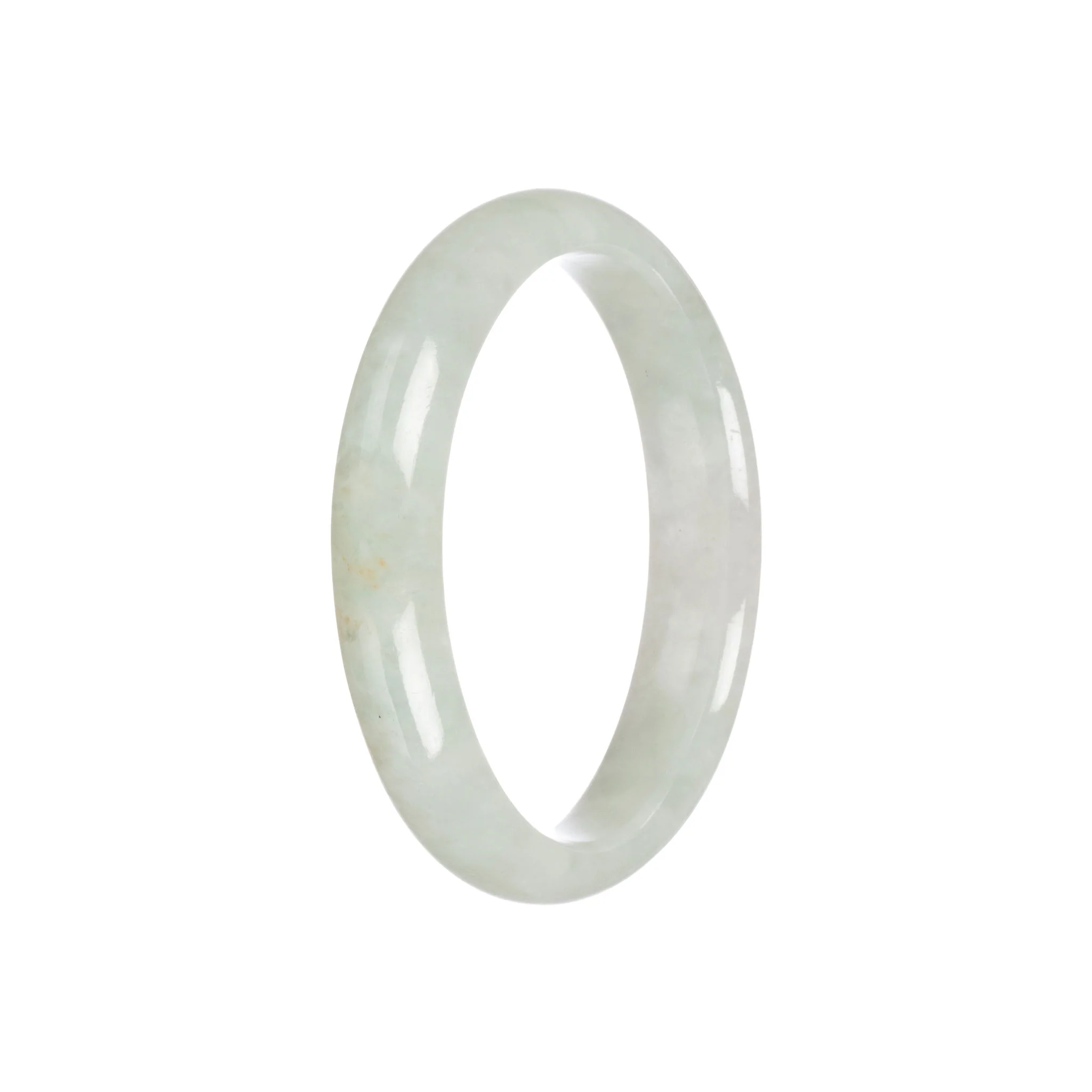 Real Grade A Pale Green Traditional Jade Bracelet - 57mm Half Moon