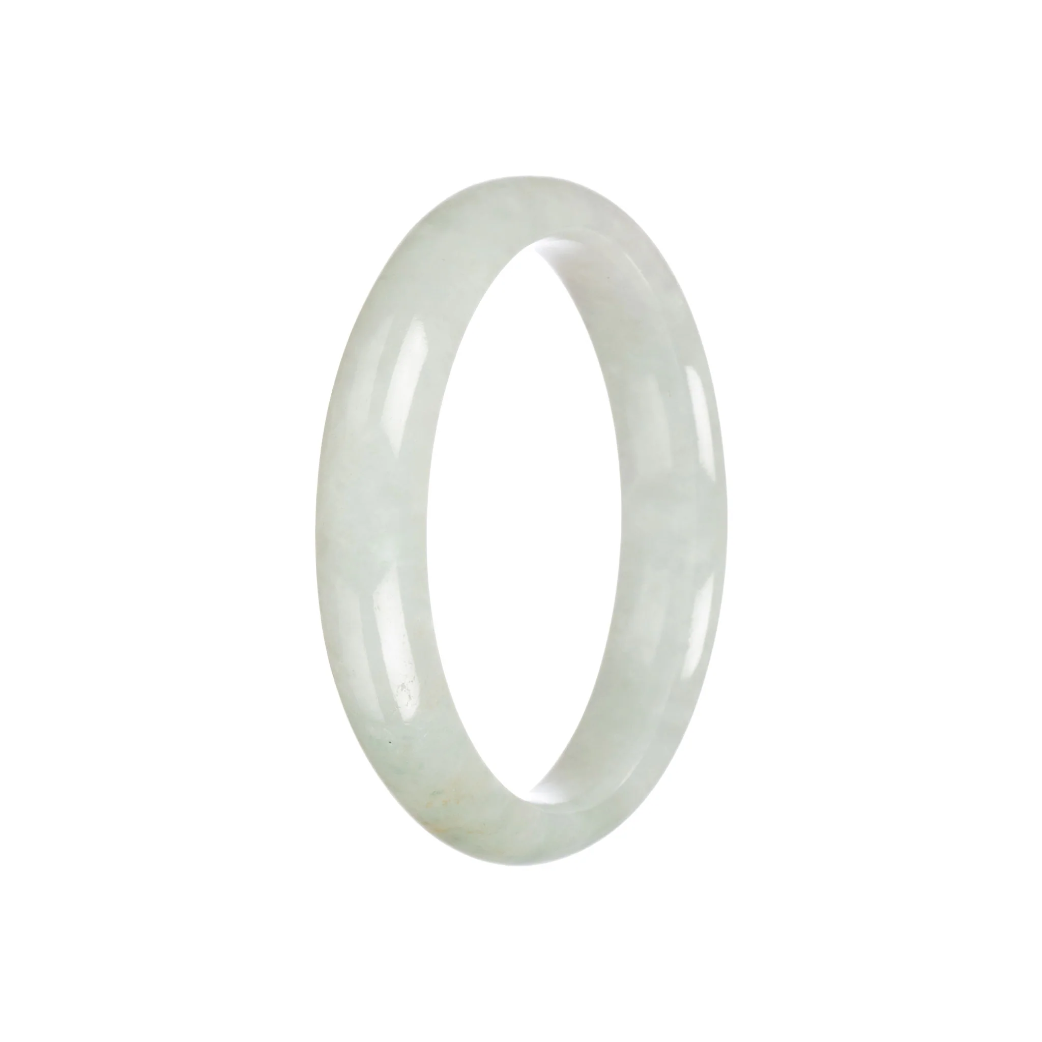 Real Grade A Pale Green Traditional Jade Bracelet - 57mm Half Moon - Image 5